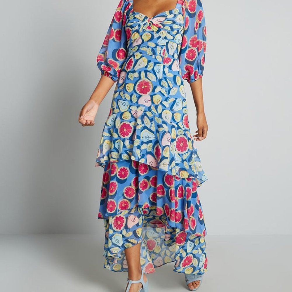 ModCloth Amorous Ambrosia Fruity Flamenco Dress